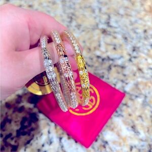BuDhaGirl Three Queens All Weather Bangles, Clear Crystal, NWT